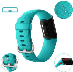 YONO Siliconen Bandje geschikt voor Fitbit Charge 4 / 3 – Turquoise – Large