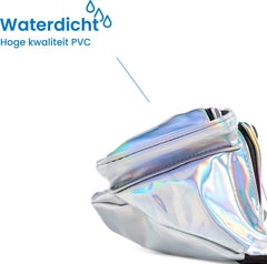 YONO Fanny Pack Holografisch - Heuptasje geschikt voor Festival / Reizen - Telefoontasje Crossbody - Buideltasje voor Dames en Heren - Zilver