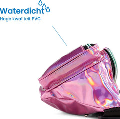 YONO Fanny Pack Holografisch - Heuptasje geschikt voor Festival / Reizen - Telefoontasje Crossbody - Buideltasje voor Dames en Heren - Roze