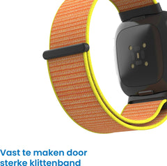 YONO Nylon Velcro Bandje geschikt voor Fitbit Versa 4 / Sense 2 - Oranje