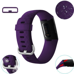 YONO Bandje geschikt voor Fitbit Charge 4/3 – Siliconen – Paars – Small