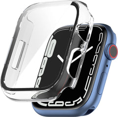 YONO Screen Protector Case geschikt voor Apple Watch Series 7 / 8 / 9 (45 mm) - Full Cover Bumper Hoesje iWatch - Transparant