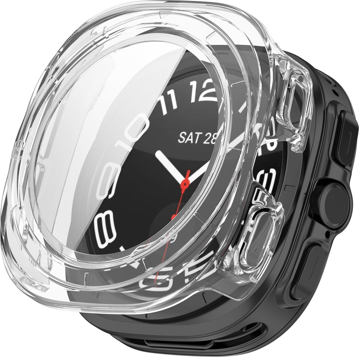 YONO Hoesje geschikt voor Samsung Galaxy Watch Ultra - 47mm - Screen Protector Bumper Case - Transparant