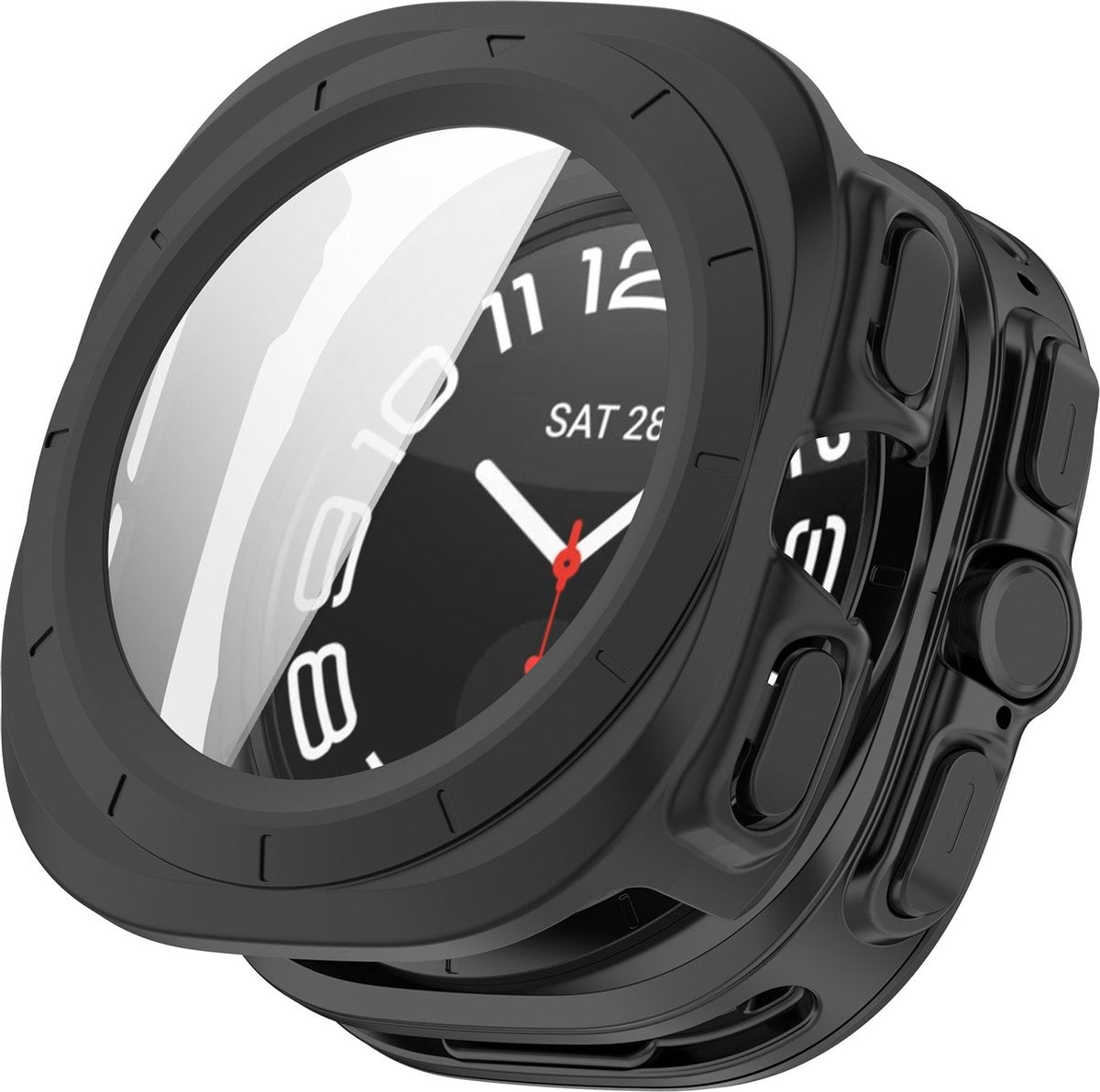 YONO Hoesje geschikt voor Samsung Galaxy Watch Ultra - 47mm - Screen Protector Bumper Case - Zwart