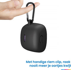 YONO Soft Case geschikt voor JBL Tune Flex - Siliconen Hoesje met Clip - Zwart