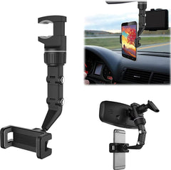 YONO Telefoonhouder Auto Spiegel - Smartphone Houder Universeel en Verstelbaar - GSM Autohouder - Zwart
