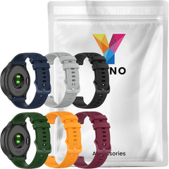 YONO Sport Bandjes Set 20mm - Horlogebandjes geschikt voor Samsung Galaxy Watch 7/6/5 / Pro / 4 / 3 / Active 2 - Garmin Approach / Forerunner / Venu 2 Plus / SQ / Vivomove - Polar Ignite / Unite – Huawei - 6 Pack