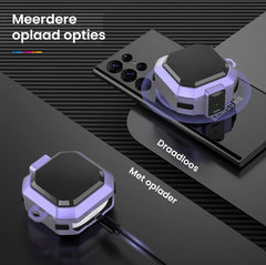 YONO Armor Hard Case geschikt voor Samsung Galaxy Buds 2 Pro (2022) - Galaxy Buds Pro (2021) - Galaxy Buds 2 (2021) - Galaxy Buds Live (2020) - Hoesje met Lock en Clip - Lichtpaars