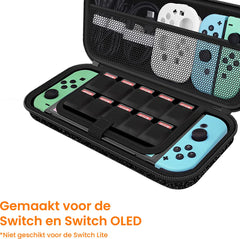 YONO Glitter Case geschikt voor Nintendo Switch / Switch OLED - Opbergtasje Hoesje - Beschermhoes - Zwart