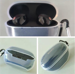 YONO Soft Case geschikt voor Sony WF-1000XM5 - Hoesje met Clip - Transparant