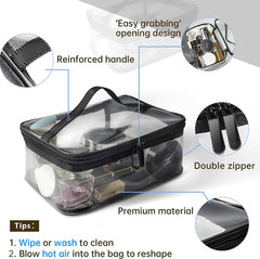 YONO Doorzichtige Reis Toilettas voor Toiletartikelen – Travel Make Up Organizer Tasje – Transparant