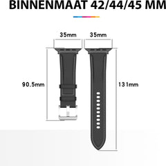 YONO Leer Bandje Cali geschikt voor Apple Watch 42 / 44 / 45 / 49 mm - Luxe Lederen Vervangende iWatch Series 8/7/SE/6/5/4/3 Armband Strap - Donkerbruin