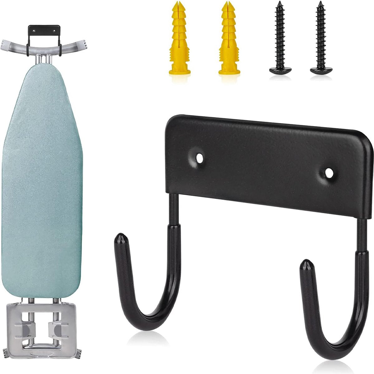 YONO Strijkplank Ophangsysteem - Ophangen Houder Haak - Zwart