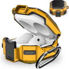 YONO Armor Hard Case geschikt voor Samsung Galaxy Buds 2 Pro (2022) - Galaxy Buds Pro (2021) - Galaxy Buds 2 (2021) - Galaxy Buds Live (2020) - Hoesje met Lock en Clip - Geel