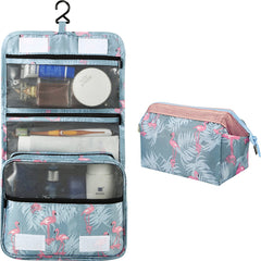 YONO Reis Toilettas en Etui met Ophang Haak voor Toiletartikelen – Travel Organizer – Cosmetica Tas – Flamingo