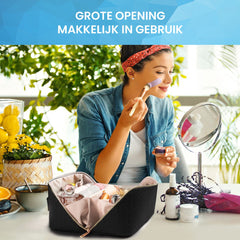 YONO Reis Make Up Tas - Toilettas Etui - Cosmetica Tas - Beauty Case Organizer - Large - Zwart