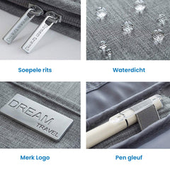 YONO Reis Portemonnee met Paspoort Houder - Documenten Organizer Hoesje - Kaarthouder Pasjes Tasje - Grijs