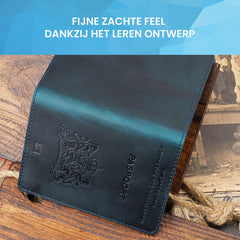 YONO Paspoort Hoesje Nederland Leer - Houder Cover Mapje - Donkerblauw