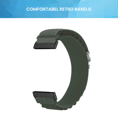 YONO Nylon Loop Bandje geschikt voor Fitbit Versa 4 / Sense 2 - Donkergroen
