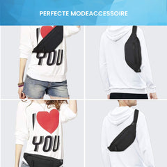 YONO Heuptas Large - Fanny Pack geschikt voor Reizen / Wandelen / Sport / Smartphone / Paspoort - Telefoontasje Crossbody - Heuptasje voor Dames en Heren - Buideltasje - Zwart