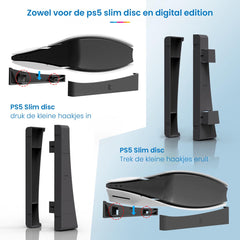 YONO Horizontale Standaard geschikt voor Playstation 5 SLIM - PS5 Stand Liggend - Houder - Zwart