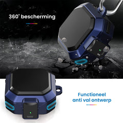 YONO Armor Hard Case geschikt voor Samsung Galaxy Buds 2 Pro (2022) - Galaxy Buds Pro (2021) - Galaxy Buds 2 (2021) - Galaxy Buds Live (2020) - Hoesje met Lock en Clip - Blauw