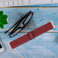 YONO Nylon Stretch Bandje geschikt voor Fitbit Versa 4 / Sense 2 - Vervangende Stoffen Armband - Rood