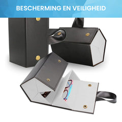 YONO Brillenkoker Hard Case voor Onderweg - Brillendoos Opbergbox tot 5 Brillen - Etui Opbergsysteem - Zwart