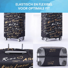 YONO Kofferhoes Elastisch - Wasbare Koffer Beschermhoes - XL - World Traveler