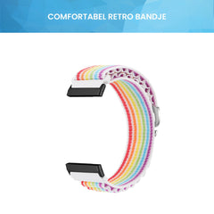 YONO Nylon Loop Bandje geschikt voor Fitbit Versa 4 / Sense 2 - Regenboog