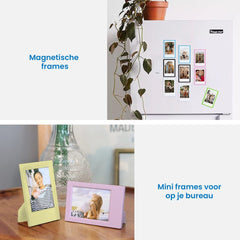 YONO Accessoires Set XL geschikt voor Fujifilm Instax Mini 12 - Camera Tas met Draagriem - Hoesje en Fotoalbum - Fotolijstjes - Filters - Stickers - Klei Wit