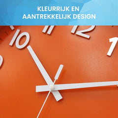 YONO Wandklok Modern - Stille Klok - 30 cm - Oranje