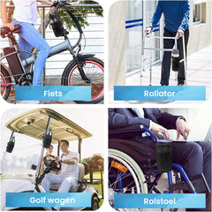 YONO Bidonhouder met Klittenband - Universeel geschikt voor Fiets / Racefiets / Mountainbike / Kinderwagen / Buggy - Flessen / Beker Houder Verstelbaar - Zwart