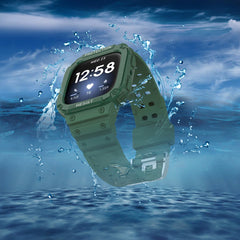 YONO Shock Resist Bandje geschikt voor Fitbit Versa 3 / 4 / Sense - Donkergroen