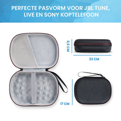 YONO Beschermhoes geschikt voor JBL Live 650BTNC/400BT/500BT/460NC - Hard Case JBL Tune 510BT/660NC/700BT /710BT/760NC/750BTNC/660BTNC/560BT/500BT/E45BT/JBL Tour ONE - Sony WH-CH520/WH-CH510/WH-CH500 - Koptelefoon Hoesje - Zwart