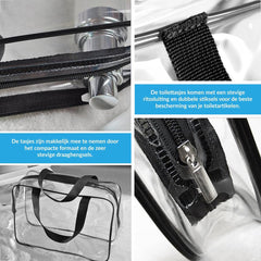 YONO Reis Doorzichtige Toilettas Set voor Toiletartikelen – Transparante Travel Organizer Bag 3-Pack