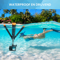 YONO Floating Stick geschikt voor GoPro / DJI Osmo / Insta360 - Uitschuifbare Tripod Grip Waterproof - Zwart