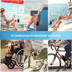 YONO Bidonhouder met Klittenband - Universeel geschikt voor Fiets / Racefiets / Mountainbike / Kinderwagen / Buggy - Flessen / Beker Houder Verstelbaar - Zwart