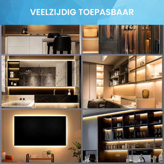 YONO Led Verlichting Strip met Bewegingssensor - Zelfklevend met Sensor voor Binnen - Warm Wit Licht - 1 Meter