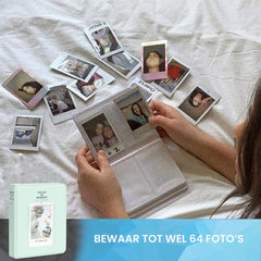 YONO Accessoires Set XL geschikt voor Fujifilm Instax Mini 12 - Camera Tas met Draagriem - Hoesje en Fotoalbum - Fotolijstjes - Filters - Stickers - Mint Groen