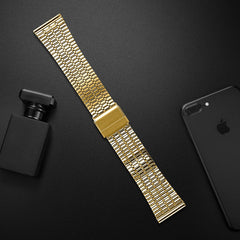 YONO Miami Schakel Bandje 22mm - Horlogebandje geschikt voor Samsung Galaxy Watch 46mm / 3 (45mm) / Gear s3 - Polar Vantage M2 / Grit X - Huawei Watch GT 3 (pro) / 2 - Amazfit GTR - Goud