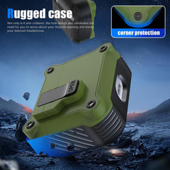 YONO Hoesje geschikt voor Apple Airpods 3 - Hard Case met Lock - Donkergroen