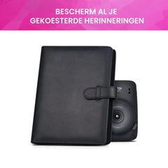 YONO Fotoalbum 128 voor Instant Camera Fotopapier - Fotoboek PU Leer geschikt voor Fujifilm Instax Mini 12 / 11 / 9 / 8 / 7s / 25 / 90 / Link / SP-2 / Liplay - Film Polaroid - Kodak en Meer - Zwart