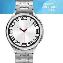 YONO Stalen Vlinder Bandje 20mm - Horlogebandje geschikt voor Samsung Galaxy Watch 7/6/5/4 (40/43/44/47mm Classic & Pro) - Zilver