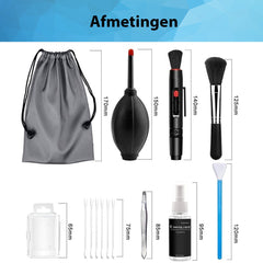 YONO Professionele Camera Schoonmaakset - Cleaning Kit - Lens en Sensor Reiniging Set - Lenspen - Blaasbalg - Microvezeldoekjes - Swabs - 18in1