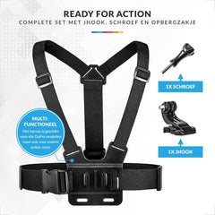 YONO Chest Strap Borstharnas - Mount geschikt voor GoPro en Actioncam Camera