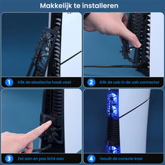 YONO Ventilator geschikt voor Playstation 5 SLIM - USB Koelventilator PS5 Slim Accessoires - Zwart