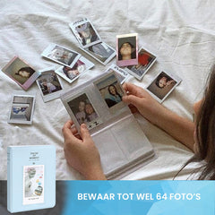 YONO Accessoires Set XL geschikt voor Fujifilm Instax Mini 12 - Camera Tas met Draagriem - Hoesje en Fotoalbum - Fotolijstjes - Filters - Stickers - Pastel Blauw