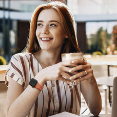 YONO Leopard Bandje geschikt voor Apple Watch - 45/44/42 mm - Siliconen Armband - Koraal