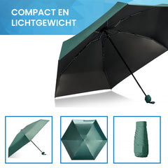YONO Mini Paraplu Opvouwbaar - Kleine Zak Regenscherm - Zonneparaplu UV Bescherming - Donkergroen